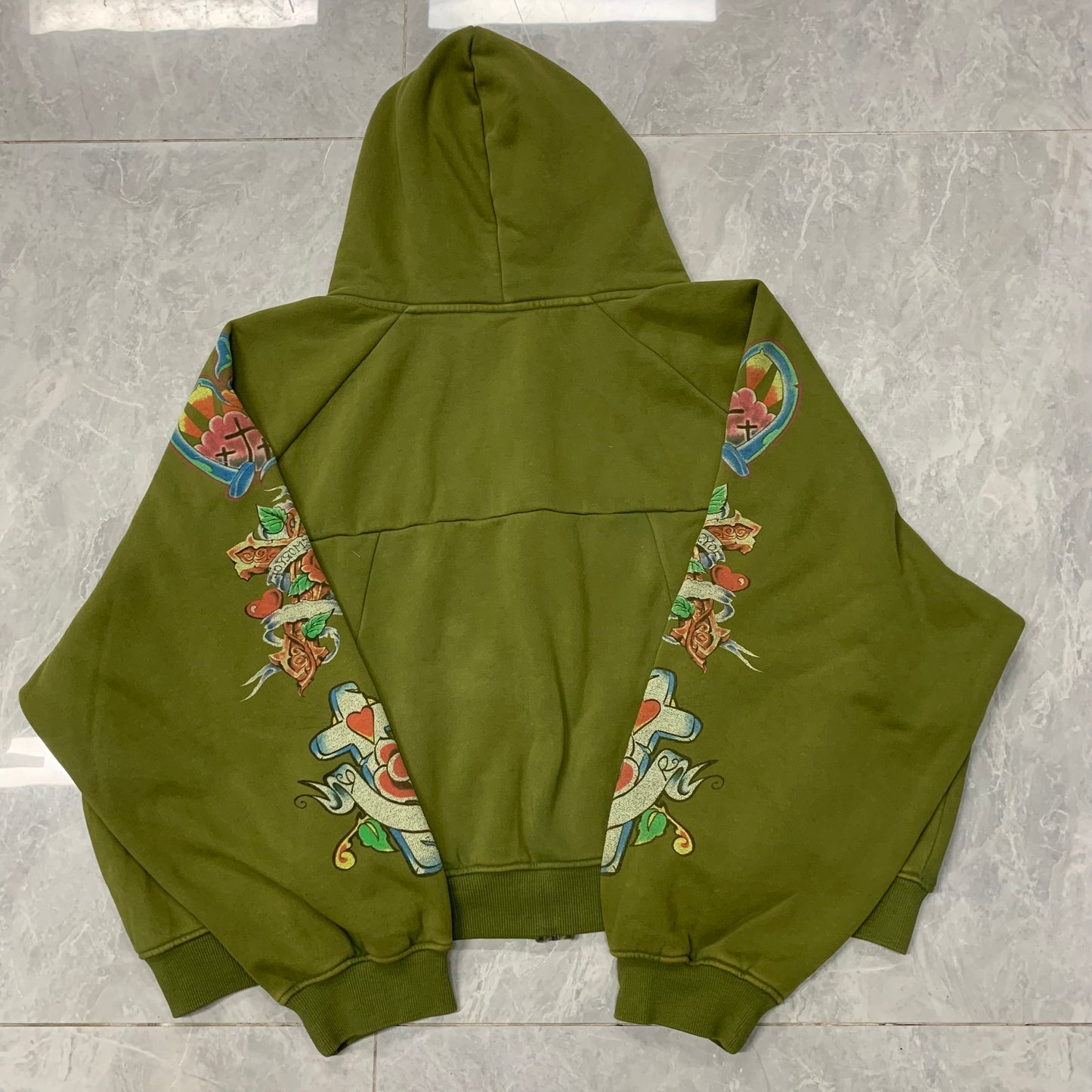 Righteous Risen King Zip Up Hoodie green