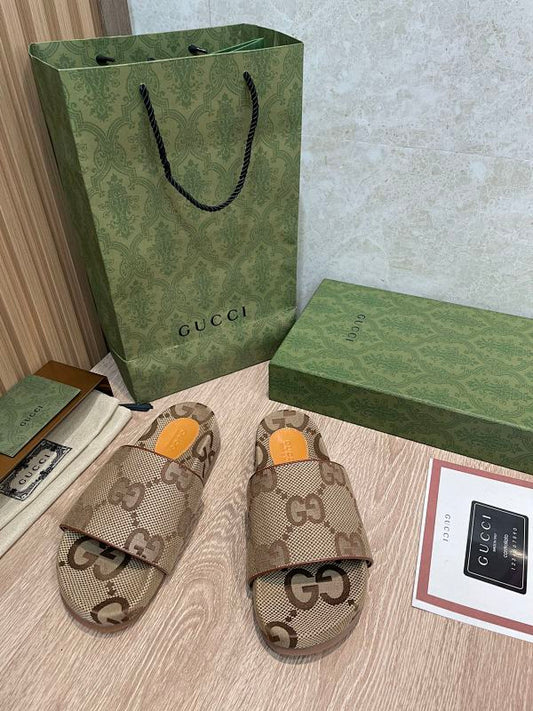 Gucci  GG Canvas Platform Slide Sandal
