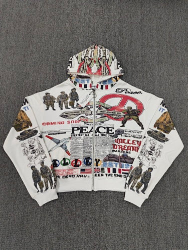 Vale forever peace zip up hoodie