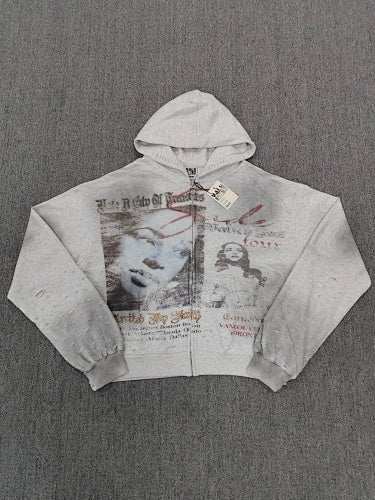Vale Forever Valley Fest Zip Up Hoodie 'Grey'