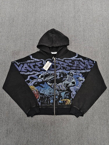 Vale Forever Raven Zip Up Hoodie 'Black'