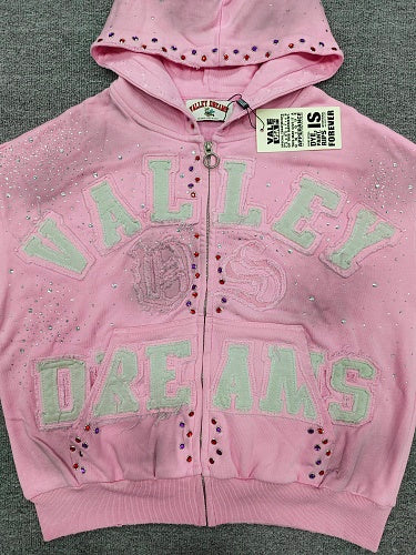 Vale Forever Classico Zip Up Hoodie 'pink'
