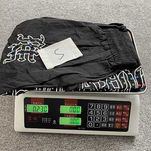 MIXED EMOTION RHINESTONE NAYLON TRACK PANTS
