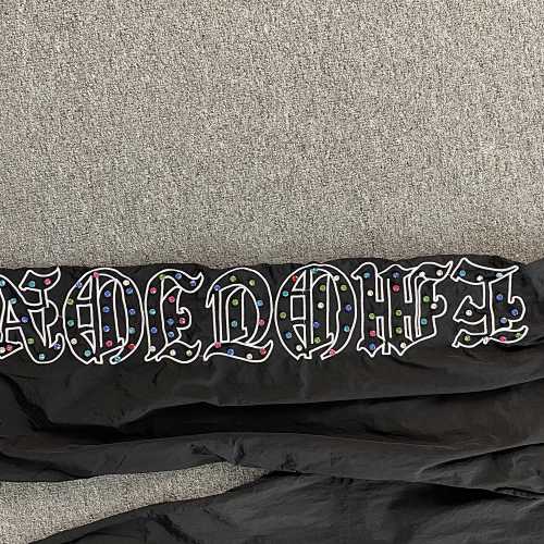 MIXED EMOTION RHINESTONE NAYLON TRACK PANTS