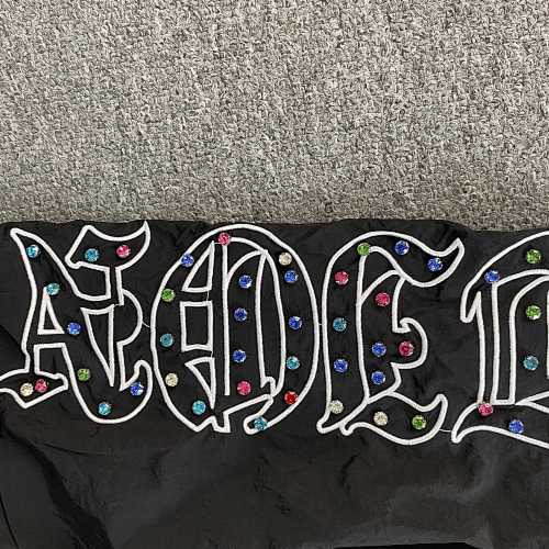 MIXED EMOTION RHINESTONE NAYLON TRACK PANTS