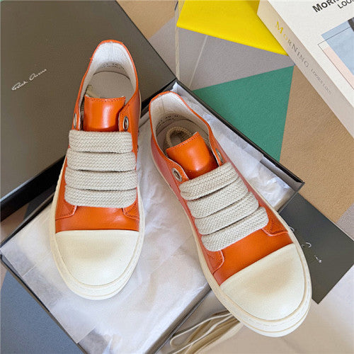 Rick Owens Fogachine leather Megalace Low 'Orange '