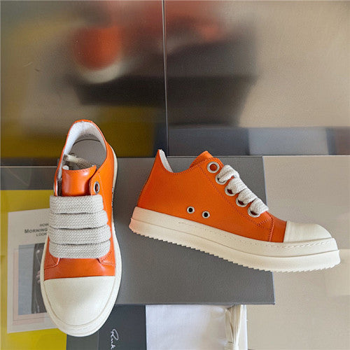 Rick Owens Fogachine leather Megalace Low 'Orange '