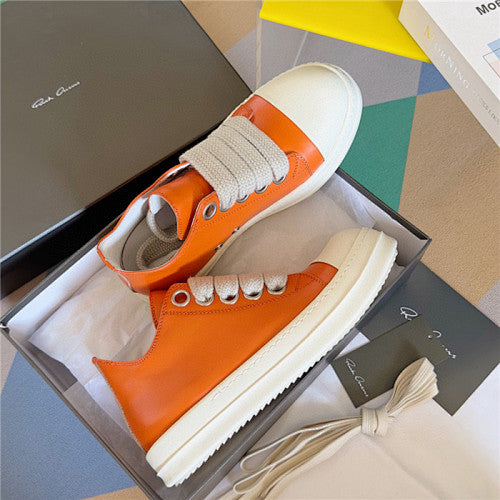 Rick Owens Fogachine leather Megalace Low 'Orange '