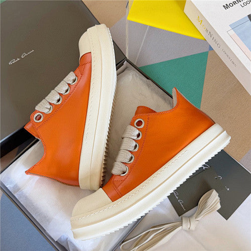 Rick Owens Fogachine leather Megalace Low 'Orange '