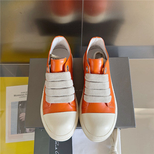 Rick Owens Fogachine leather Megalace Low 'Orange '