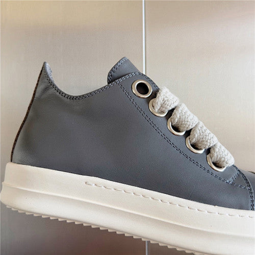 Rick Owens Gray Concordians Jumbolace Low Sneaks Sneakers