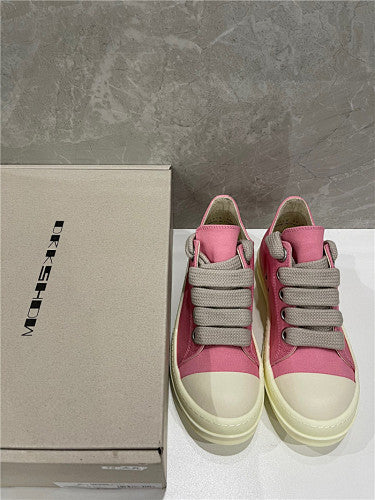 Rick Owens pink jumbo laced low shoes