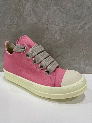 Rick Owens pink jumbo laced low shoes