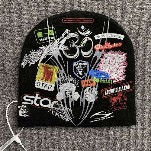 hellstar patch print beanie