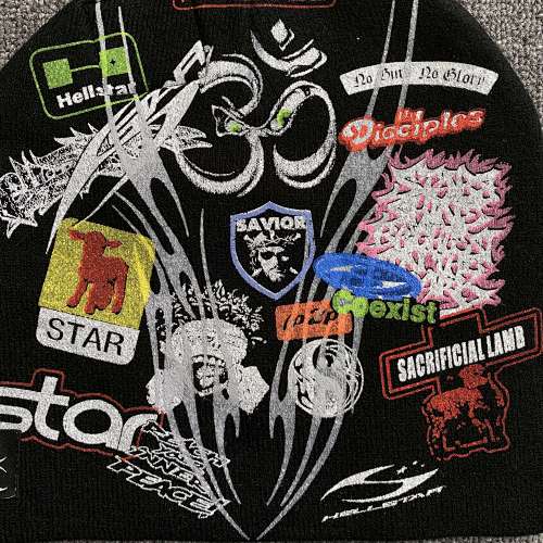 hellstar patch print beanie