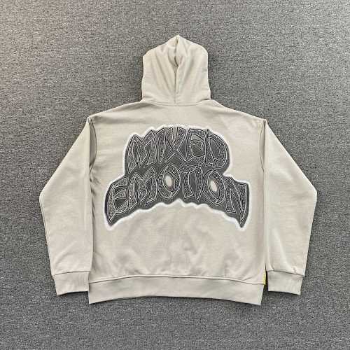 Mixed Emotions Last Ride Rhinestone Hoodie Grey
