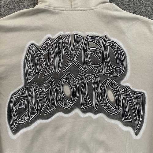 Mixed Emotions Last Ride Rhinestone Hoodie Grey