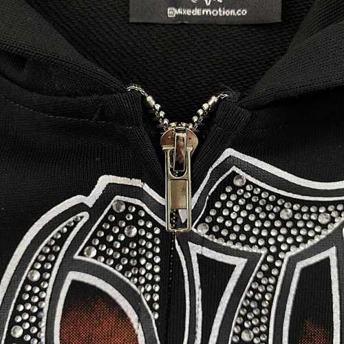 Mixed Emotions Last dance zip up hoodie black