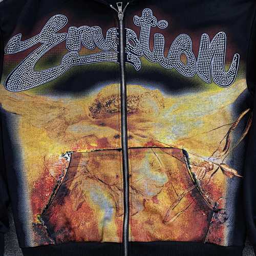 Mixed Emotions Black Rhinestone Hoodie