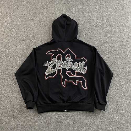 Mixed Emotions Black Rhinestone Hoodie