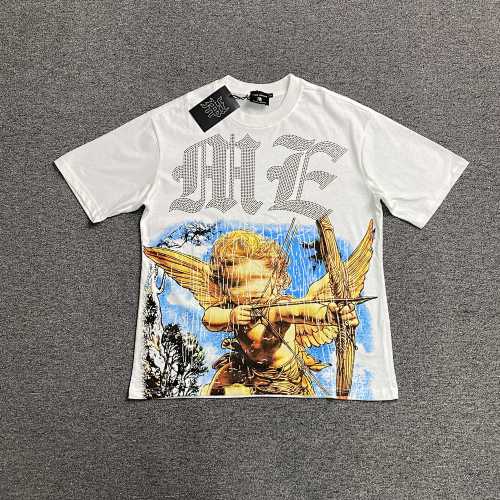 Mixed Emotions Rhinestone Angel Tee White Small NWT