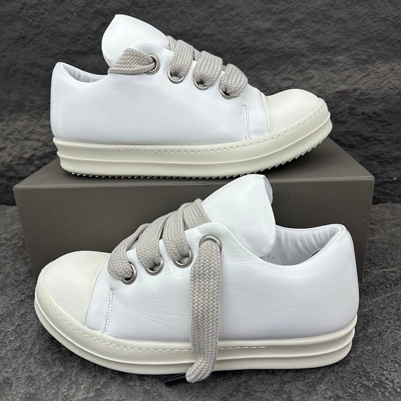 rick owens jumbo lace low white