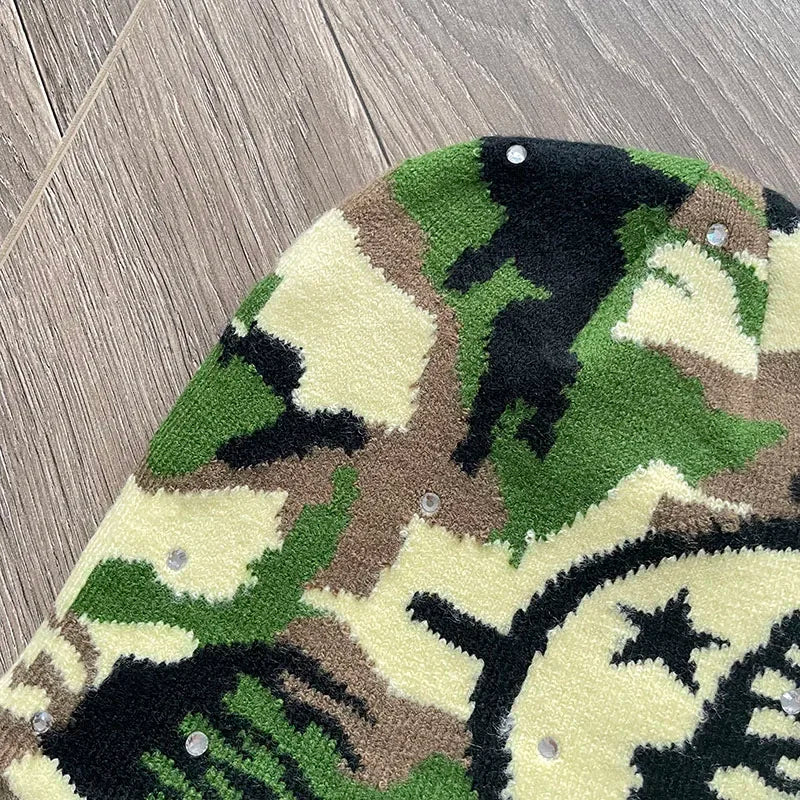 HS Studios logo Sports Camouflage bean hat