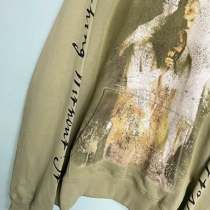 VERTABRAE Army Green Praying Hoodie
