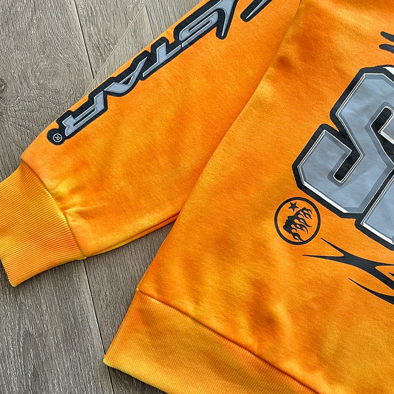 Hellstar PATH TO PARADISE  sun zip up orange shine hoodie capsule 11
