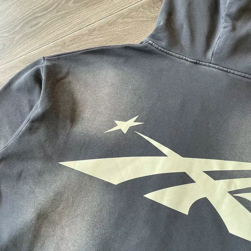 Hellstar   Sports Zip Up Wash cotton zipper hoodie