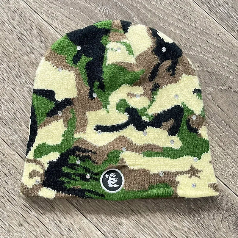 HS Studios logo Sports Camouflage bean hat
