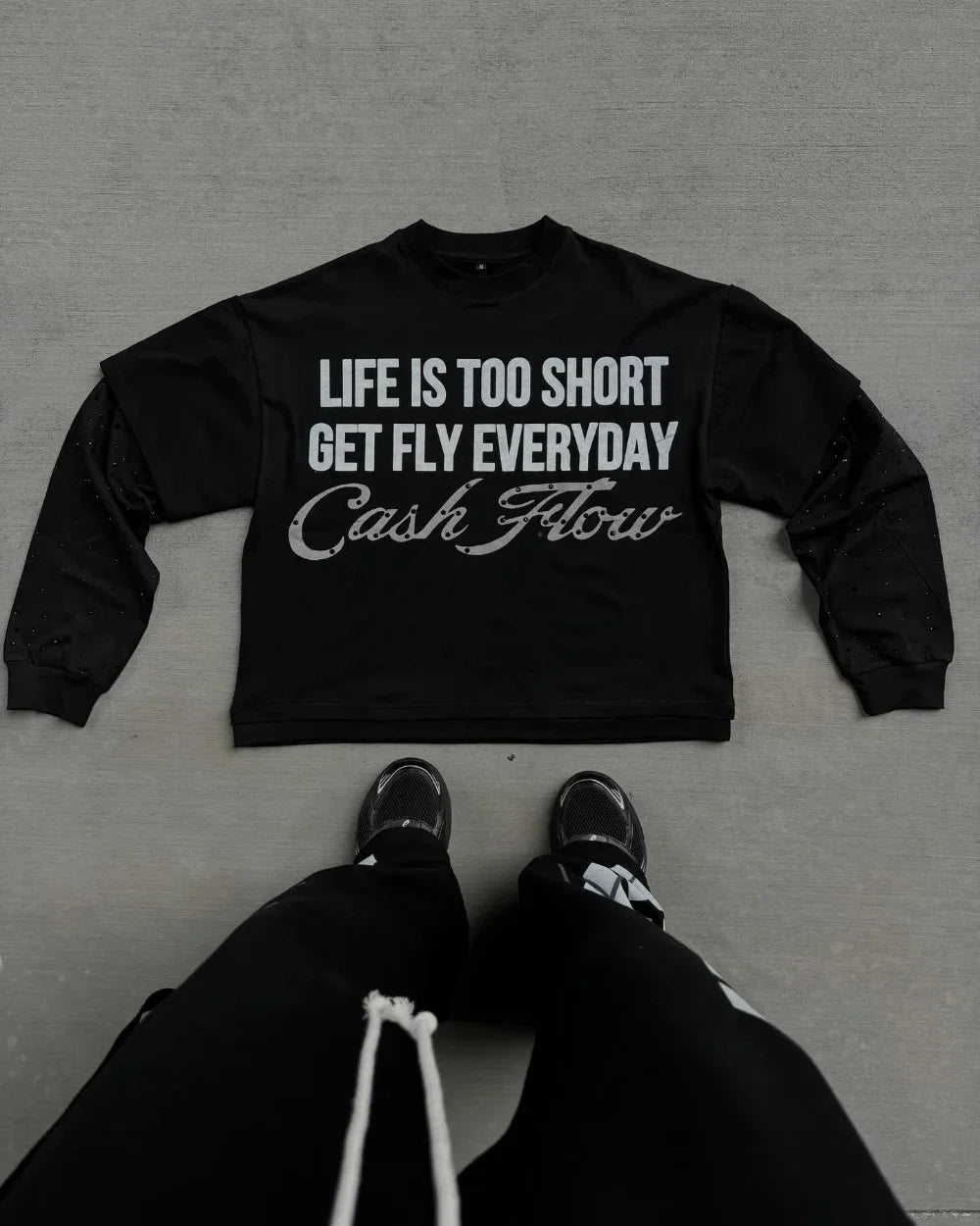 Life’s too short get fly everyday long sleeve reignstone   tee