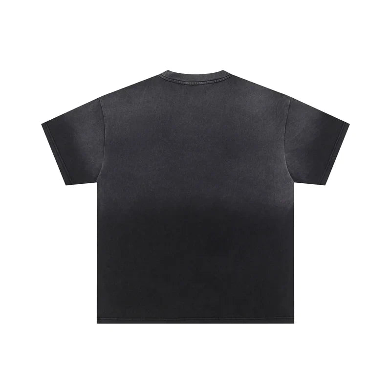 VALE2025 Retro Washed City Wall Poster Printed Fashion T-shirt