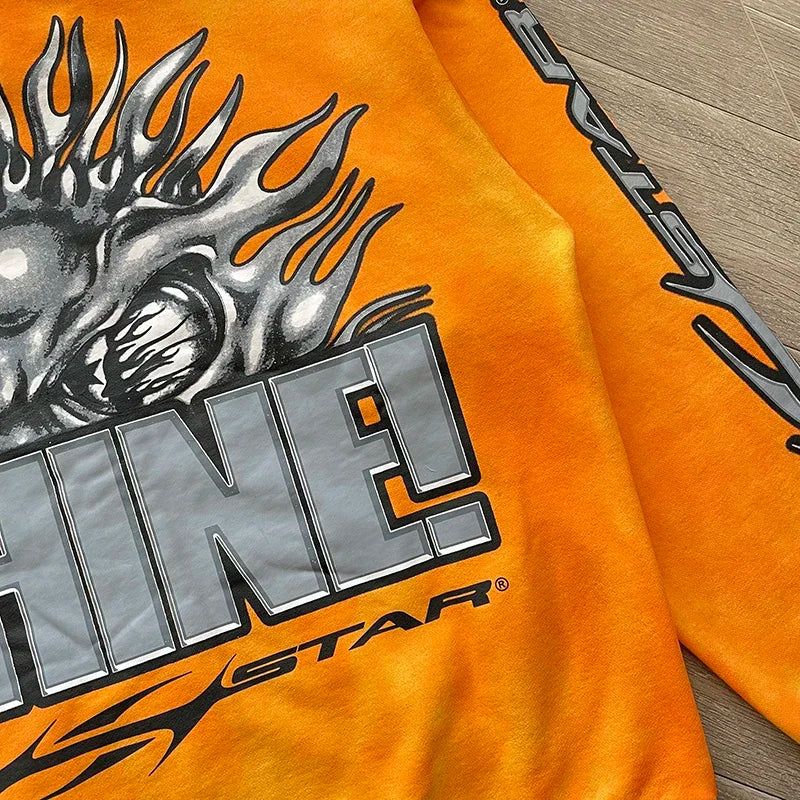 Hellstar PATH TO PARADISE  sun zip up orange shine hoodie capsule 11