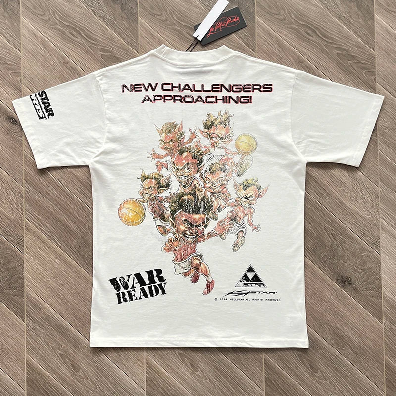 Hellstar  Studios ALL STARS GO TO HEAVEN Euro-American print style short-sleeved T-shirt