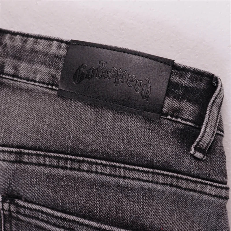 Godspeed Embroidered Jean shorts