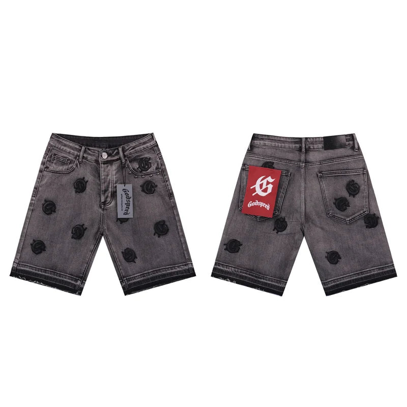 Godspeed Embroidered Jean shorts