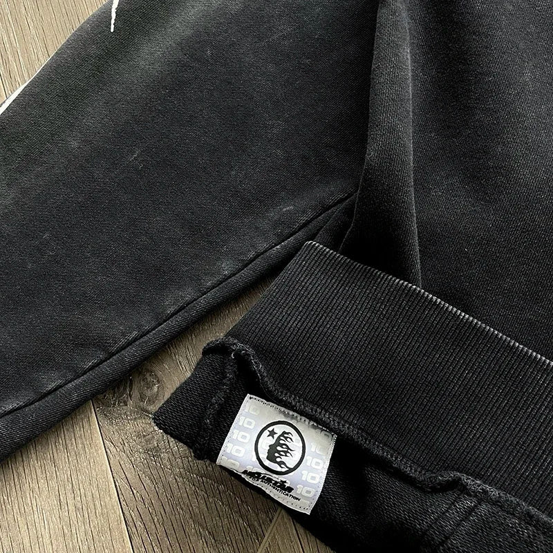 Hellstar capsule 11 path to paradise acid washed black zip up jacket