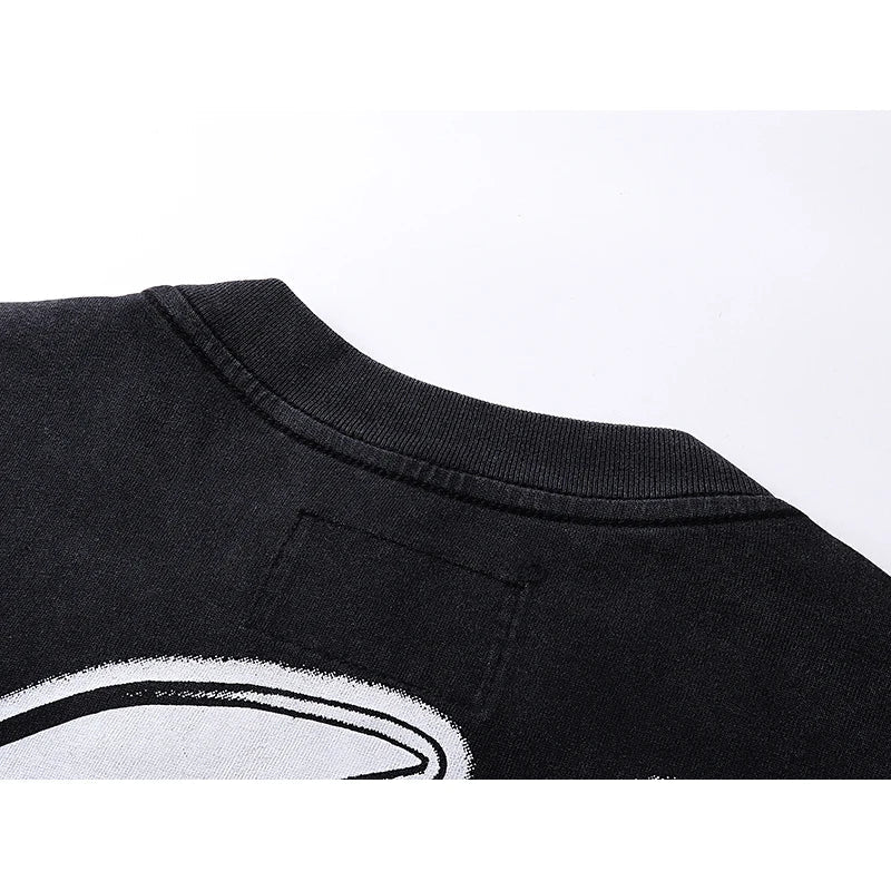 1103 # Godspeed Retro Washed Street Cotton Loose Long Sleeve T-shirt