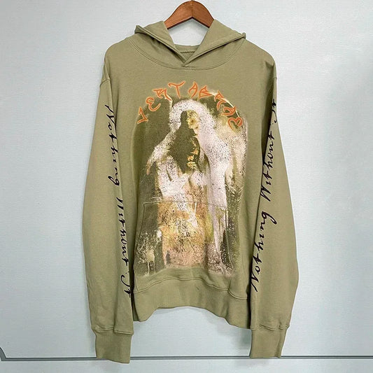 VERTABRAE Army Green Praying Hoodie
