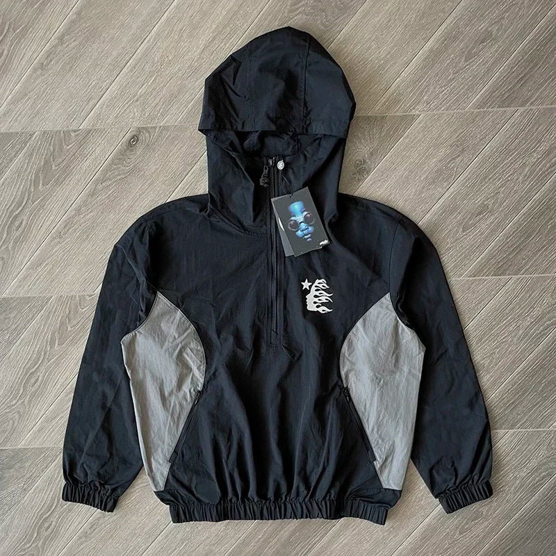 Hellstar Studios Sample Wave patchwork color casual trench coat sports coat