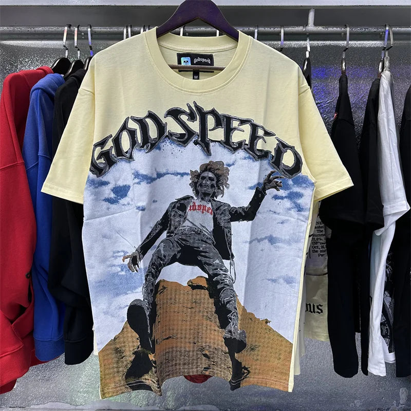 Godspeed Skeleton Printed Cotton Casual Short Sleeves From Meichao
