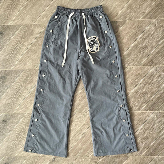 SAINT VANITY Embroidered breasted sports style casual pants