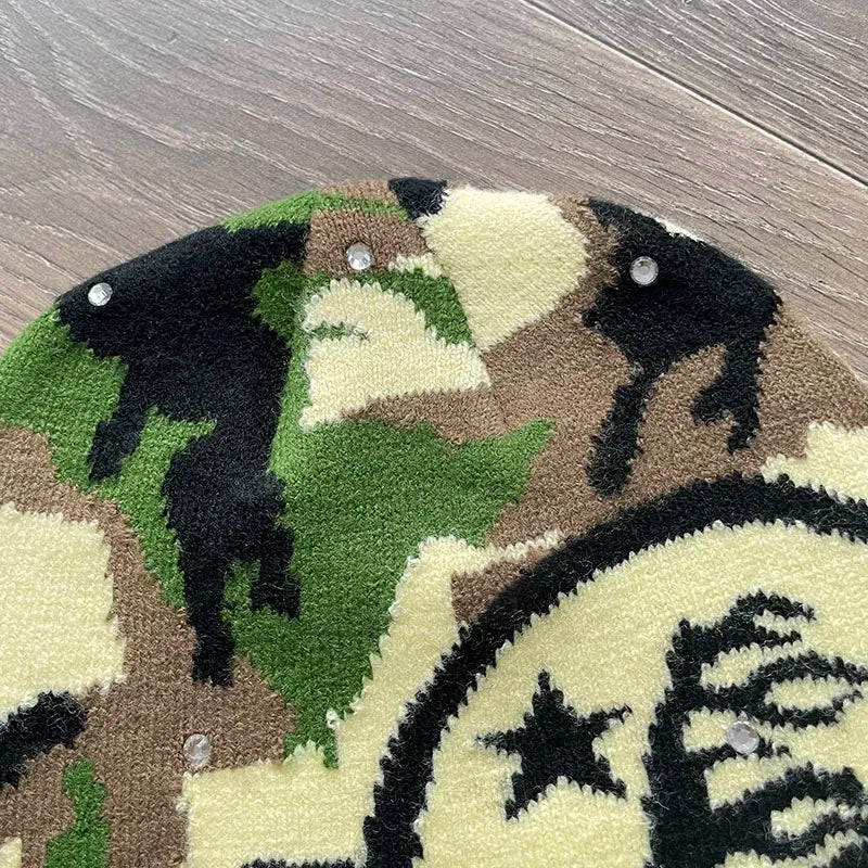 HS Studios logo Sports Camouflage bean hat