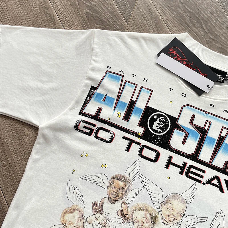 Hellstar  Studios ALL STARS GO TO HEAVEN Euro-American print style short-sleeved T-shirt