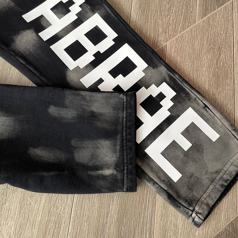 Vertabrae sweatpants Tie-dye three-dimensional printed sweatpants