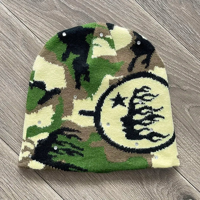 HS Studios logo Sports Camouflage bean hat