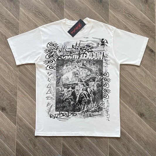 Hellstar STUDIOS iEuro-american style cotton short-sleeved T-shirt