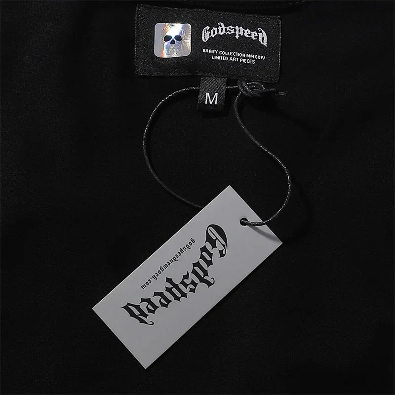 Godspeed Skeleton Printed Cotton Black Casual Short Sleeve
