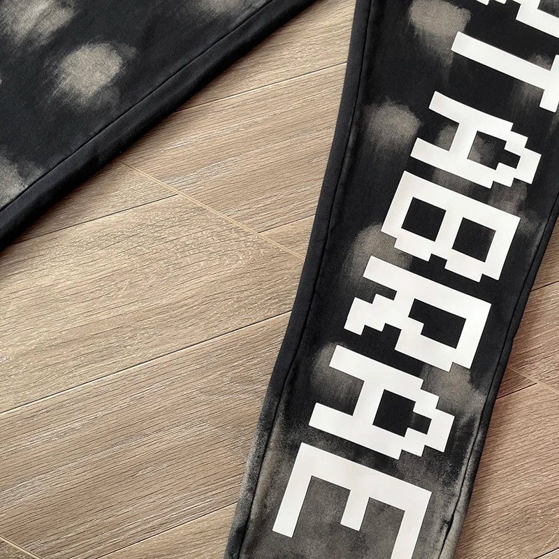 Vertabrae sweatpants Tie-dye three-dimensional printed sweatpants